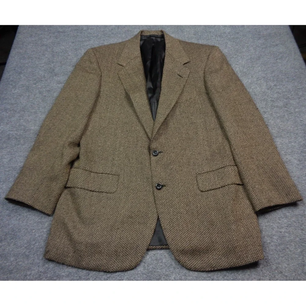 Oxxford Clothes Blazer Mens 40R Brown Wool Alpaca Tweed Sport Coat Jacket